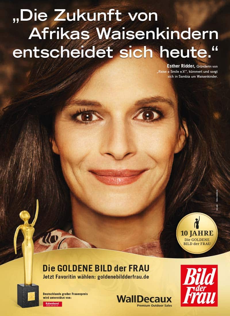 GOLDENE BILD der FRAU 2016 Preisträgerin Esther Ridder Kampagne / Cover