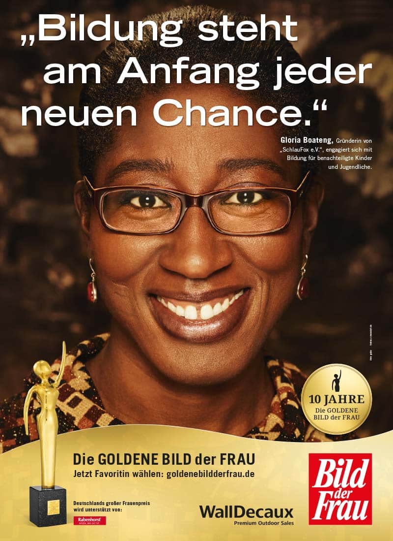 GOLDENE BILD der FRAU 2016 Preisträgerin Gloria Boateng Kampagne / Cover