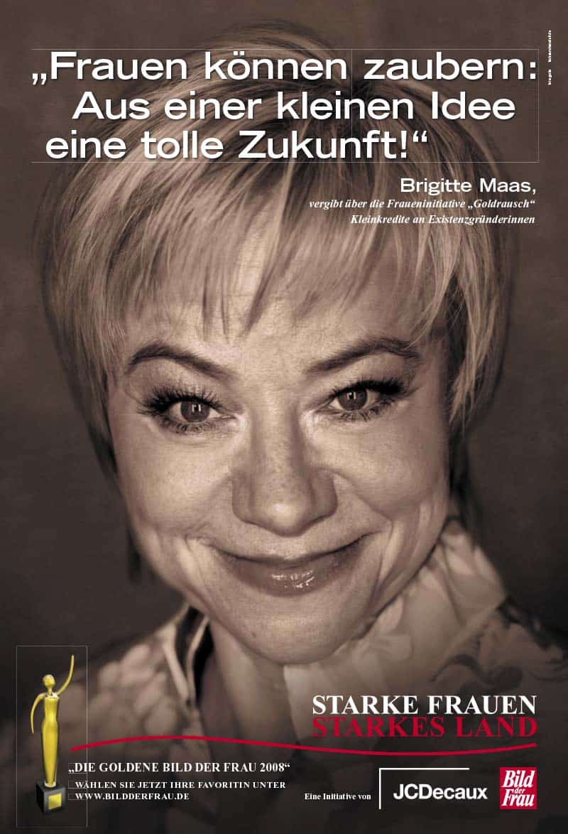GOLDENE BILD der FRAU 2008 Preisträgerin Brigitte Maas Kampagne / Cover
