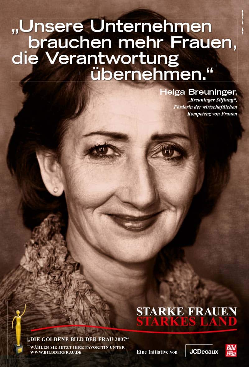GOLDENE BILD der FRAU 2007 Preisträgerin Helga Breuninger Kampagne / Cover