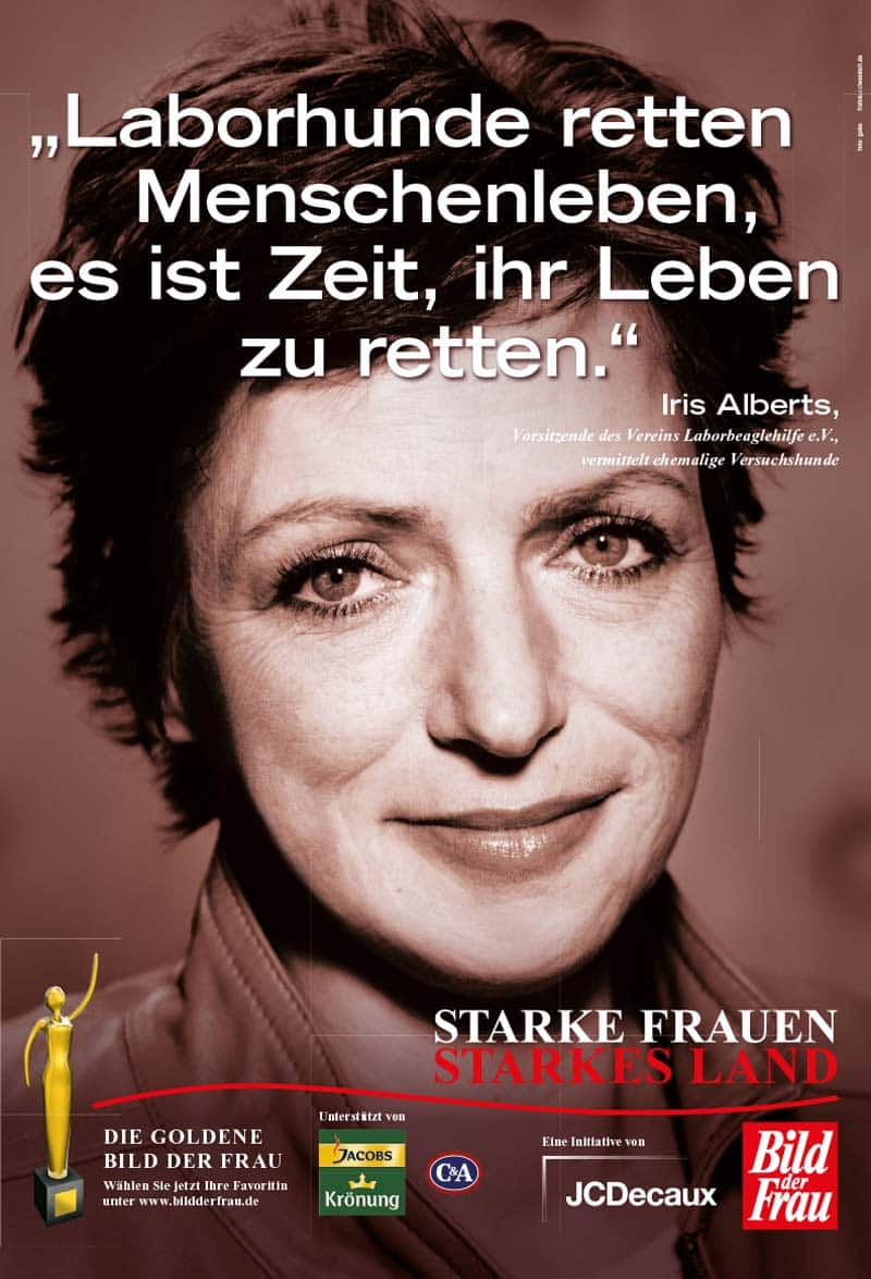 GOLDENE BILD der FRAU 2010 Preisträgerin Iris Alberts Kampagne / Cover