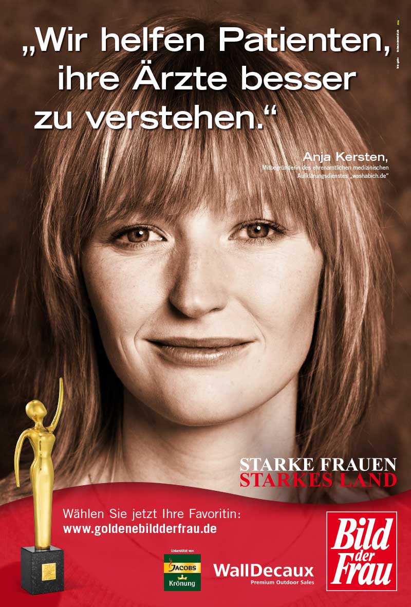 GOLDENE BILD der FRAU 2012 Preisträgerin Anja Bittner Kampagne / Cover
