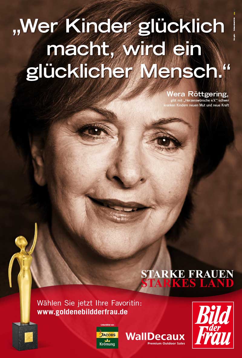 GOLDENE BILD der FRAU 2012 Preisträgerin Wera Röttgering Kampagne / Cover