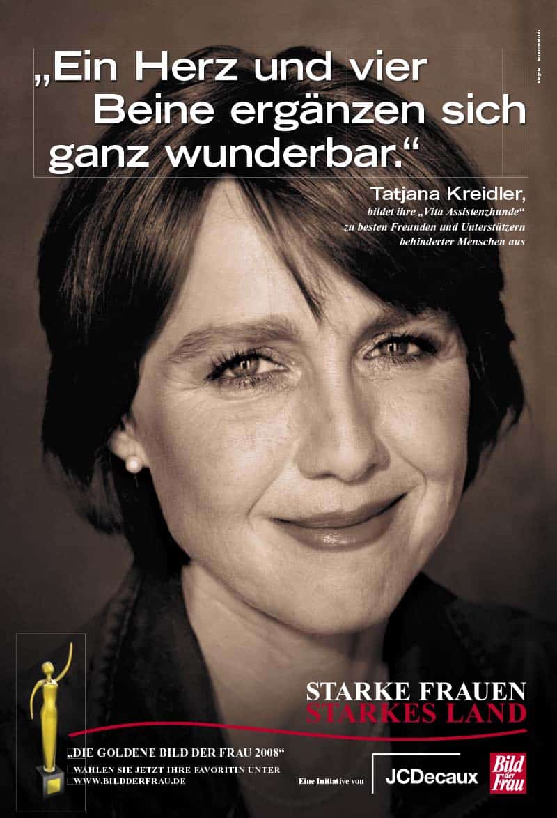 GOLDENE BILD der FRAU 2008 Preisträgerin Tatjana Kreidler Kampagne / Cover