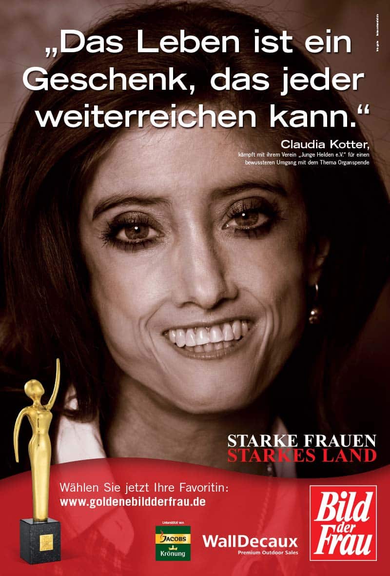 GOLDENE BILD der FRAU 2011 Preisträgerin Claudia Kotter Kampagne / Cover