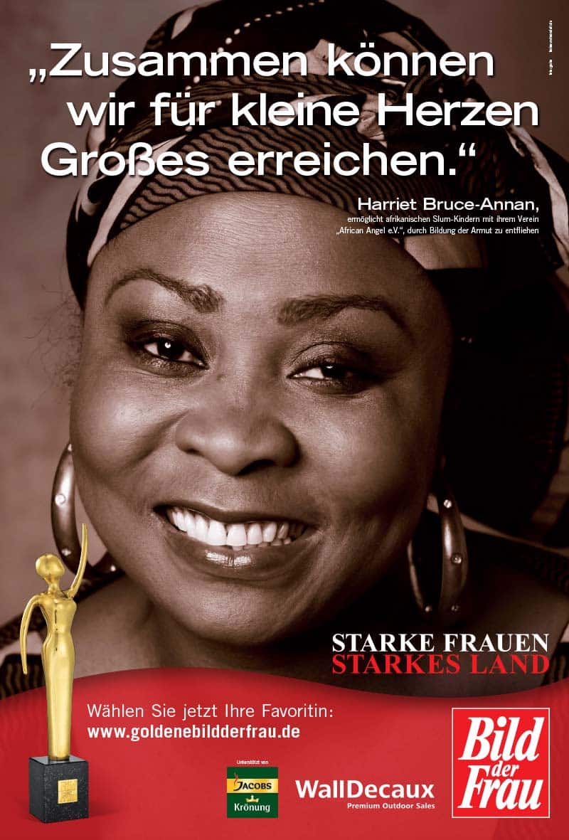 GOLDENE BILD der FRAU 2011 Preisträgerin Harriet Bruce-Annan Kampagne / Cover