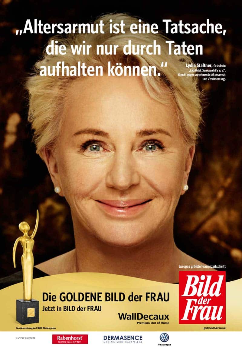 GOLDENE BILD der FRAU 2018 Preisträgerin Lydia Staltner Kampagne / Cover